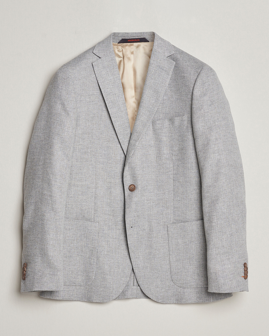 Herre | Blazere & jakker | Morris | Hayes Linen Herringbone Blazer Grey