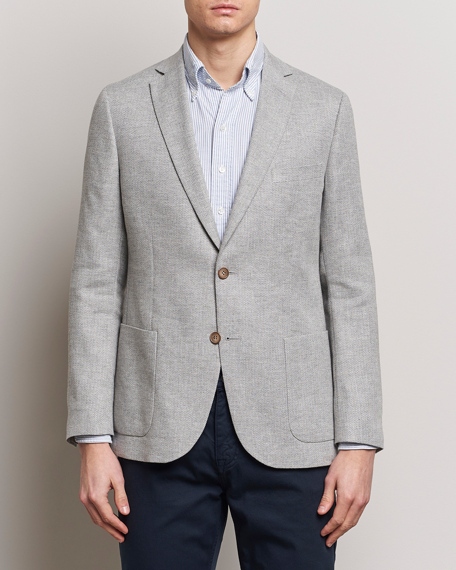Herre | Blazere & jakker | Morris | Hayes Linen Herringbone Blazer Grey