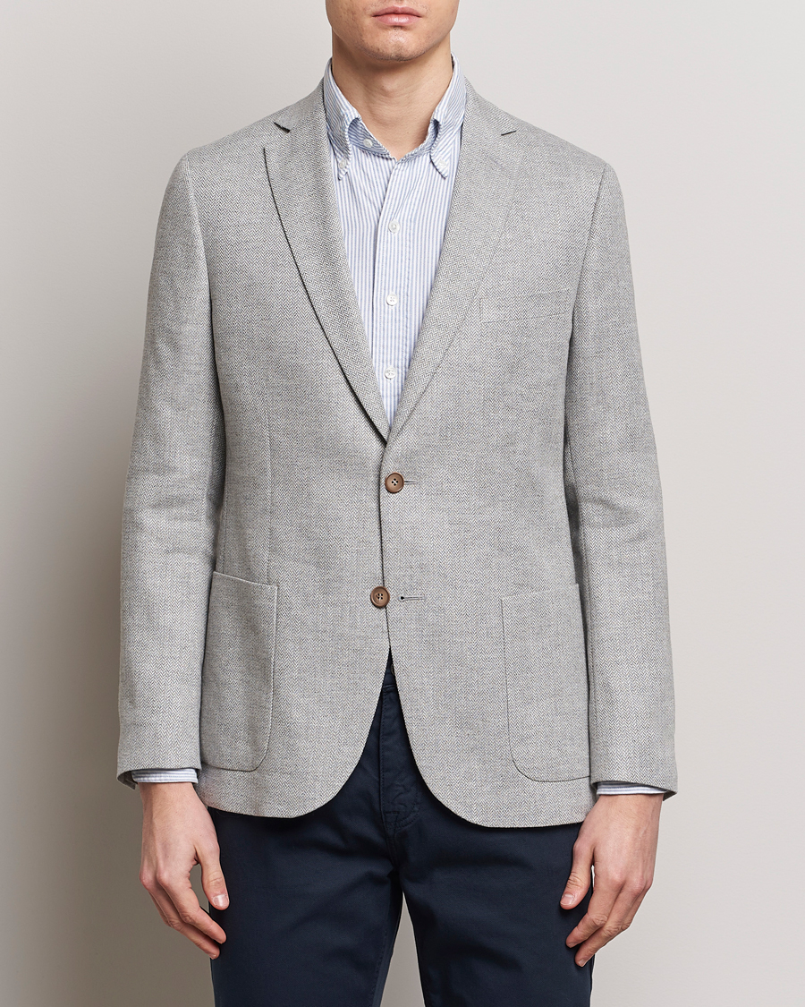 Herre | Jakkesæt | Morris | Hayes Linen Herringbone Blazer Grey