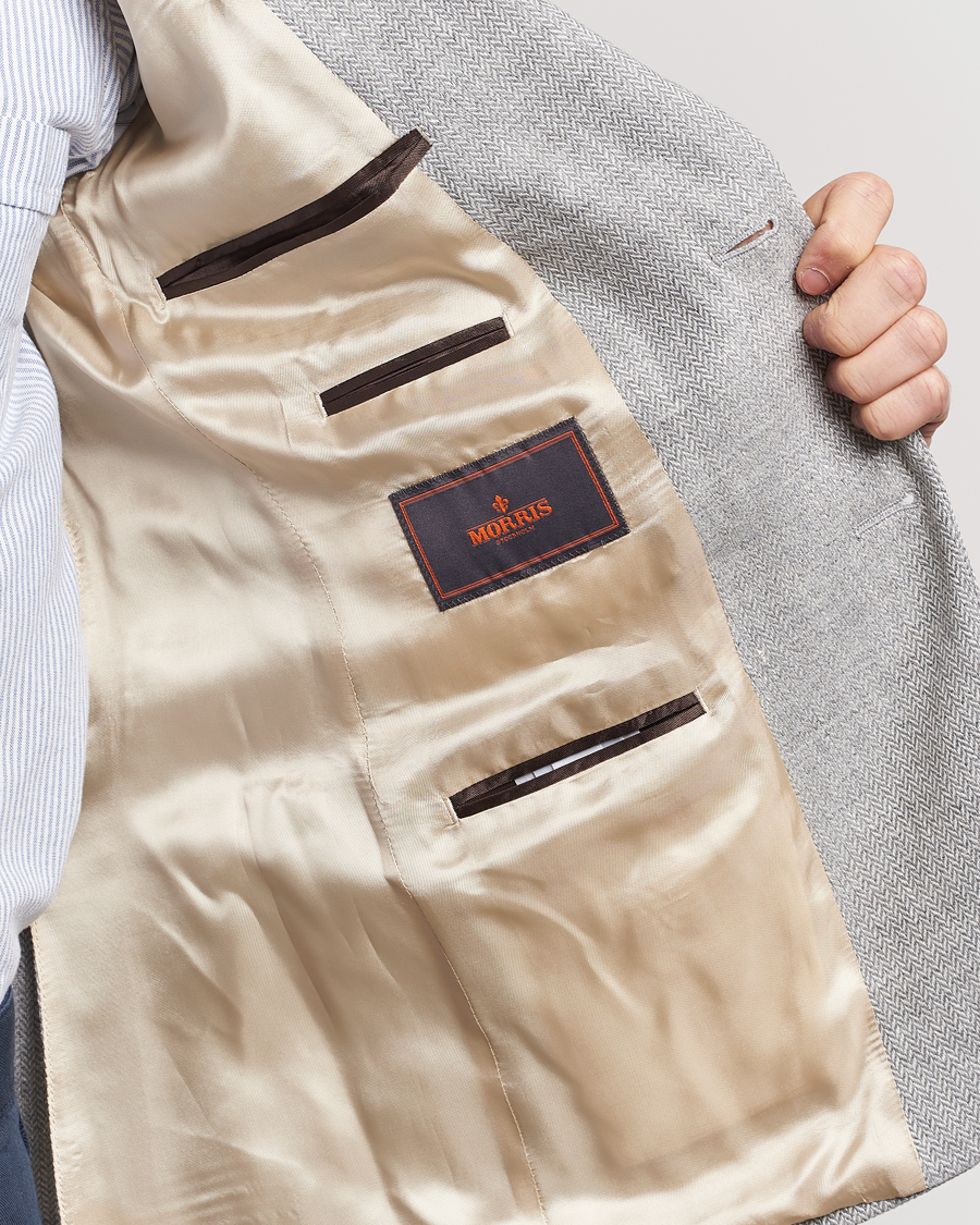 Herre | Blazere & jakker | Morris | Hayes Linen Herringbone Blazer Grey