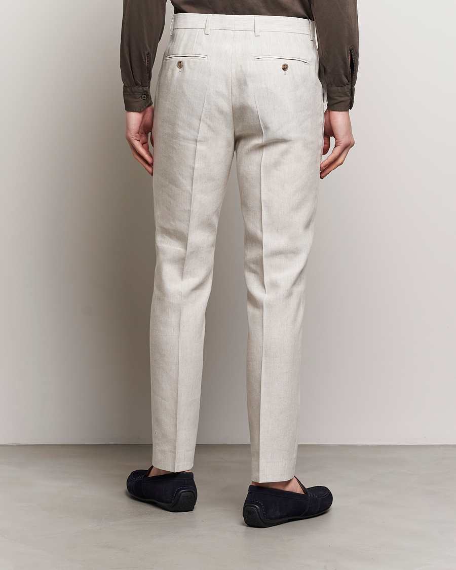 Herre | Bukser | Morris | Bobby Linen Suit Trousers Khaki