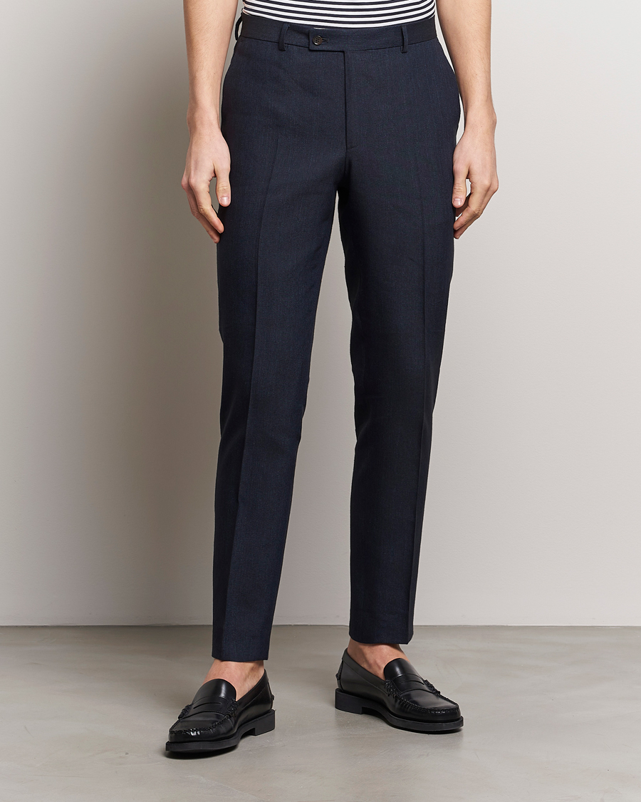 Herre | Preppy Authentic | Morris | Bobby Linen Suit Trousers Navy