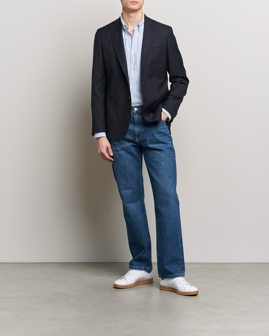 Herre | Blazere & jakker | Morris | Archie Navy Light Wool Blazer Navy