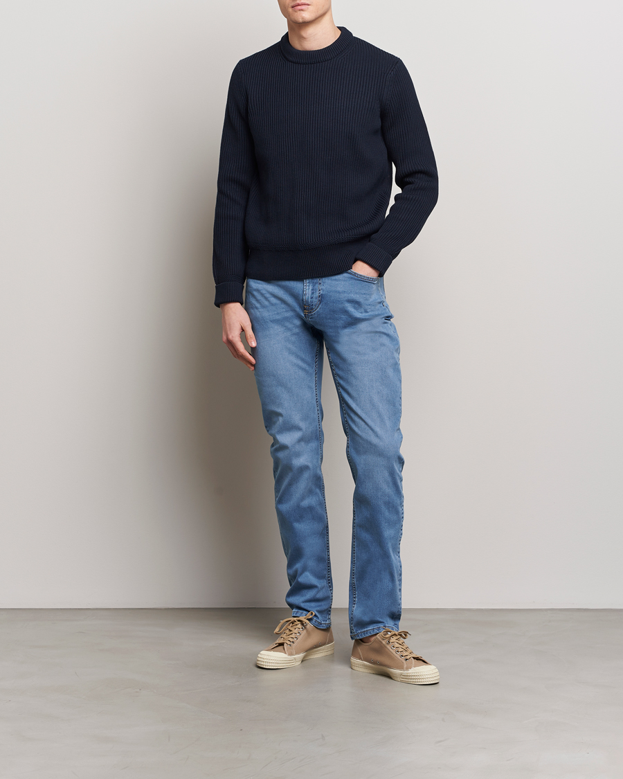 Herre | Jeans | Morris | James Satin Jeans Light Blue