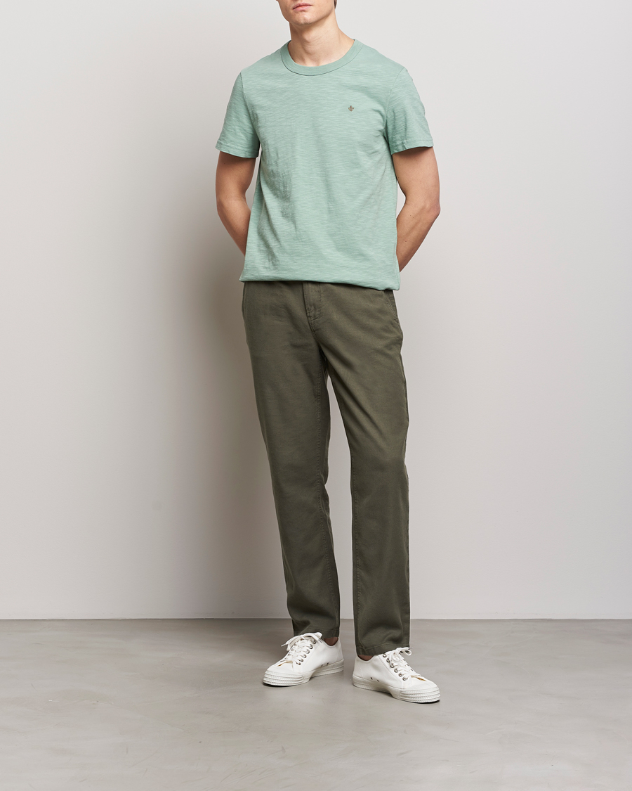 Herre | T-Shirts | Morris | Watson Slub Crew Neck T-Shirt Light Green