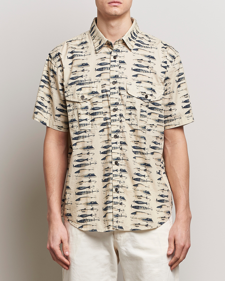 Herre | Skjorter | Filson | Washed Short Sleeve Feather Cloth Shirt Natural