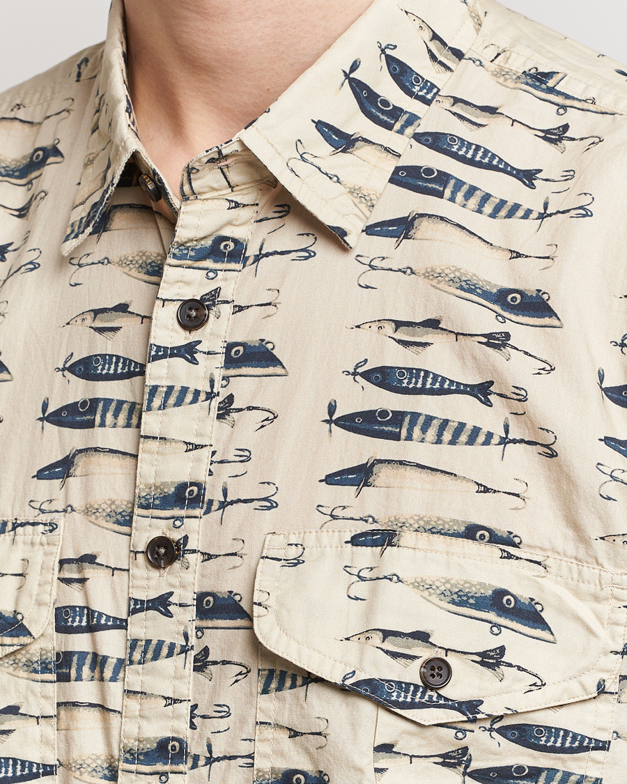 Herre | Skjorter | Filson | Washed Short Sleeve Feather Cloth Shirt Natural
