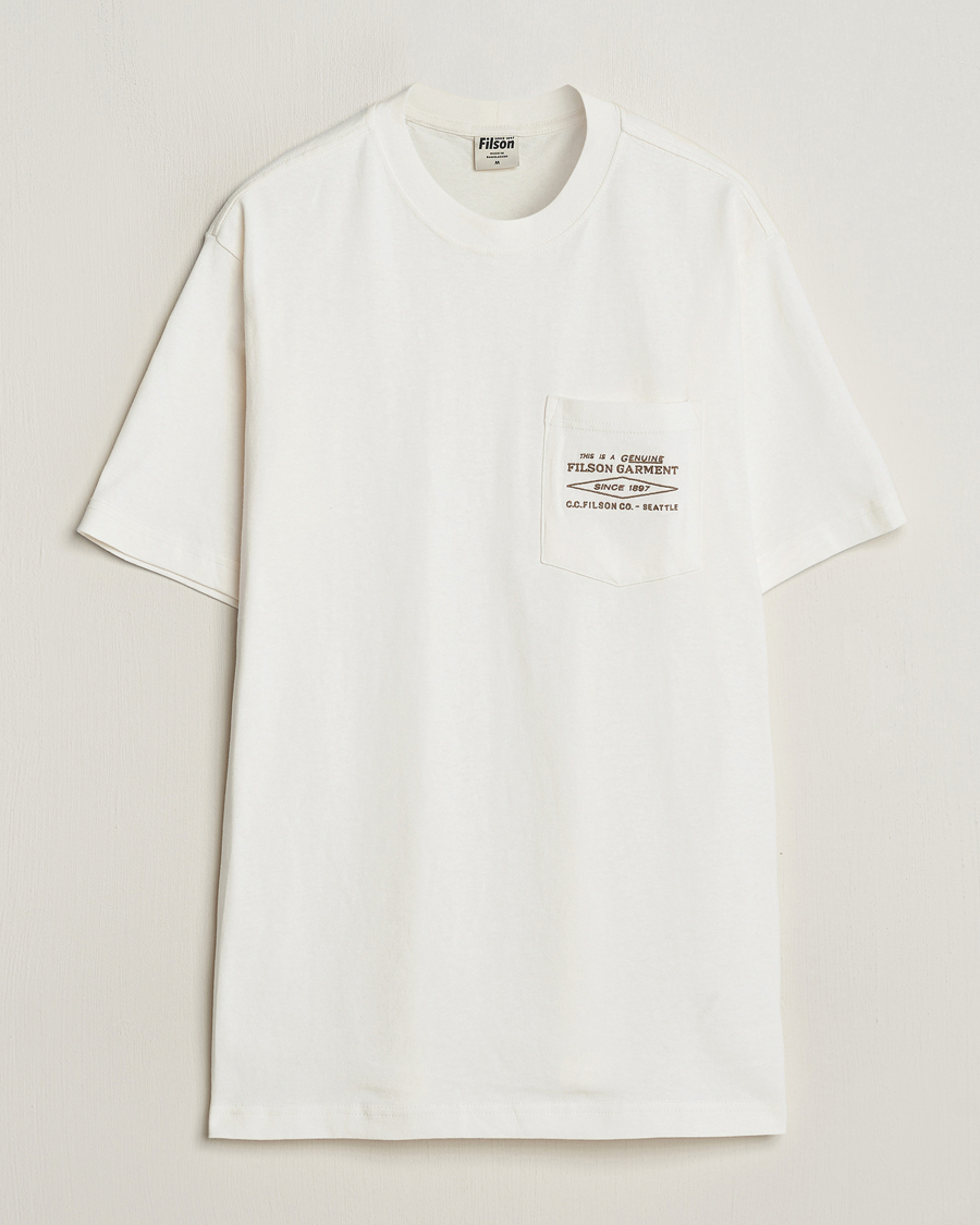 Herre | T-Shirts | Filson | Embroidered Pocket T-Shirt Off White