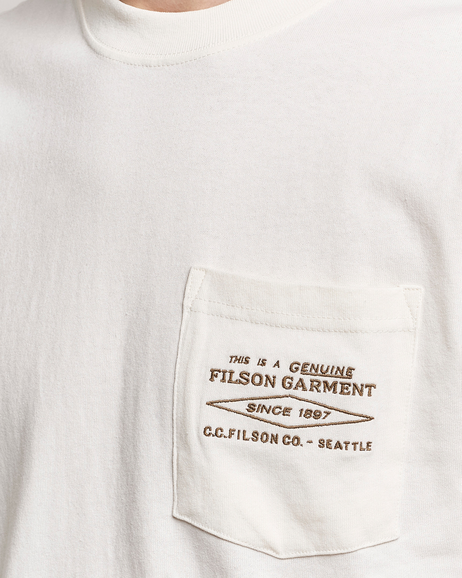 Herre | T-Shirts | Filson | Embroidered Pocket T-Shirt Off White