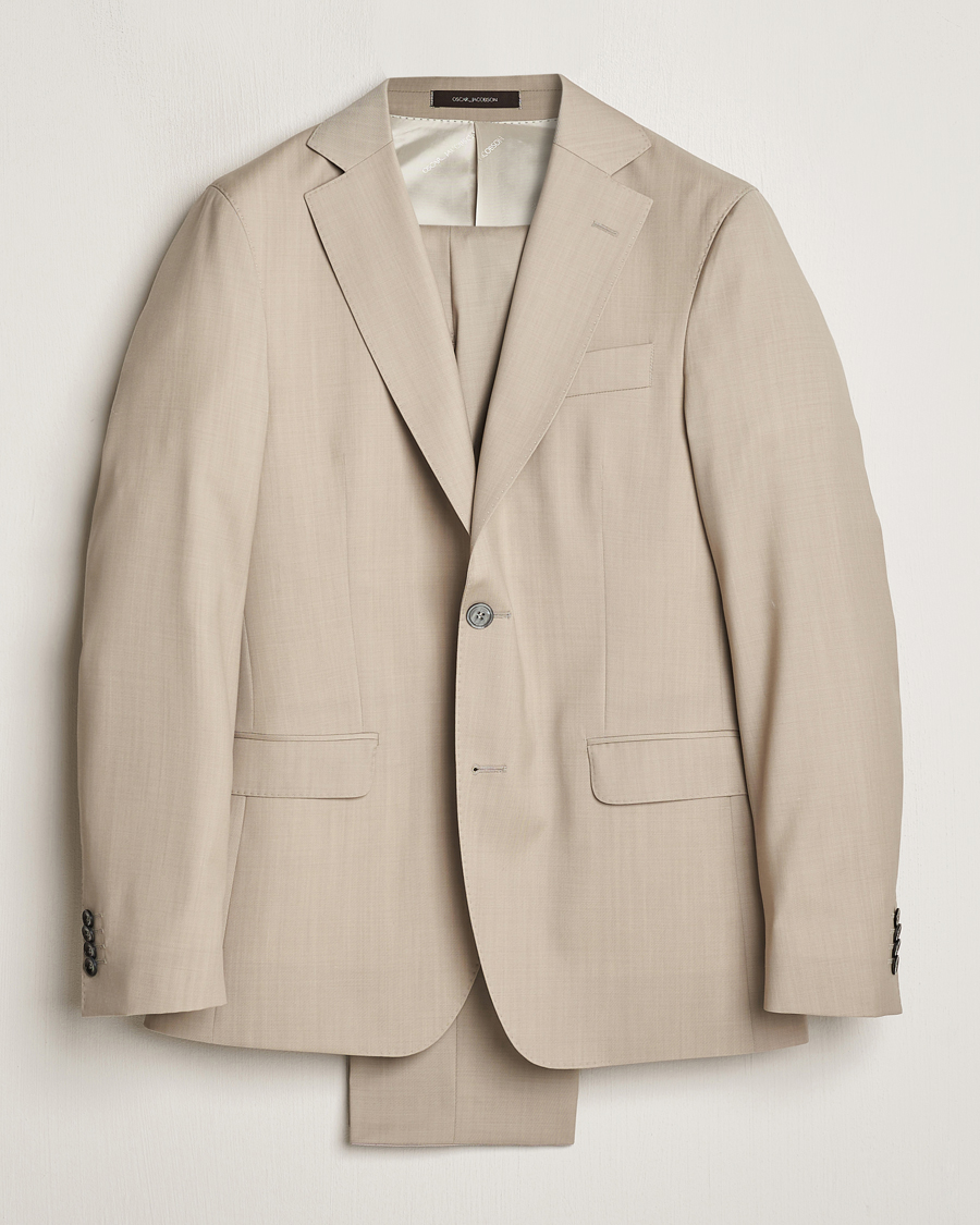 Herre | Jakkesæt | Oscar Jacobson | Fogerty Super 130's Wool Suit Beige