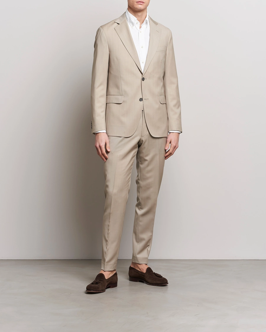Herre | Afdelinger | Oscar Jacobson | Fogerty Super 130's Wool Suit Beige