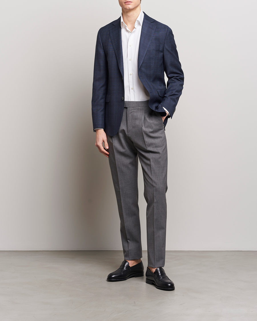 Herre | Blazere & jakker | Oscar Jacobson | Fogerty Mini Check Wool Blazer Navy