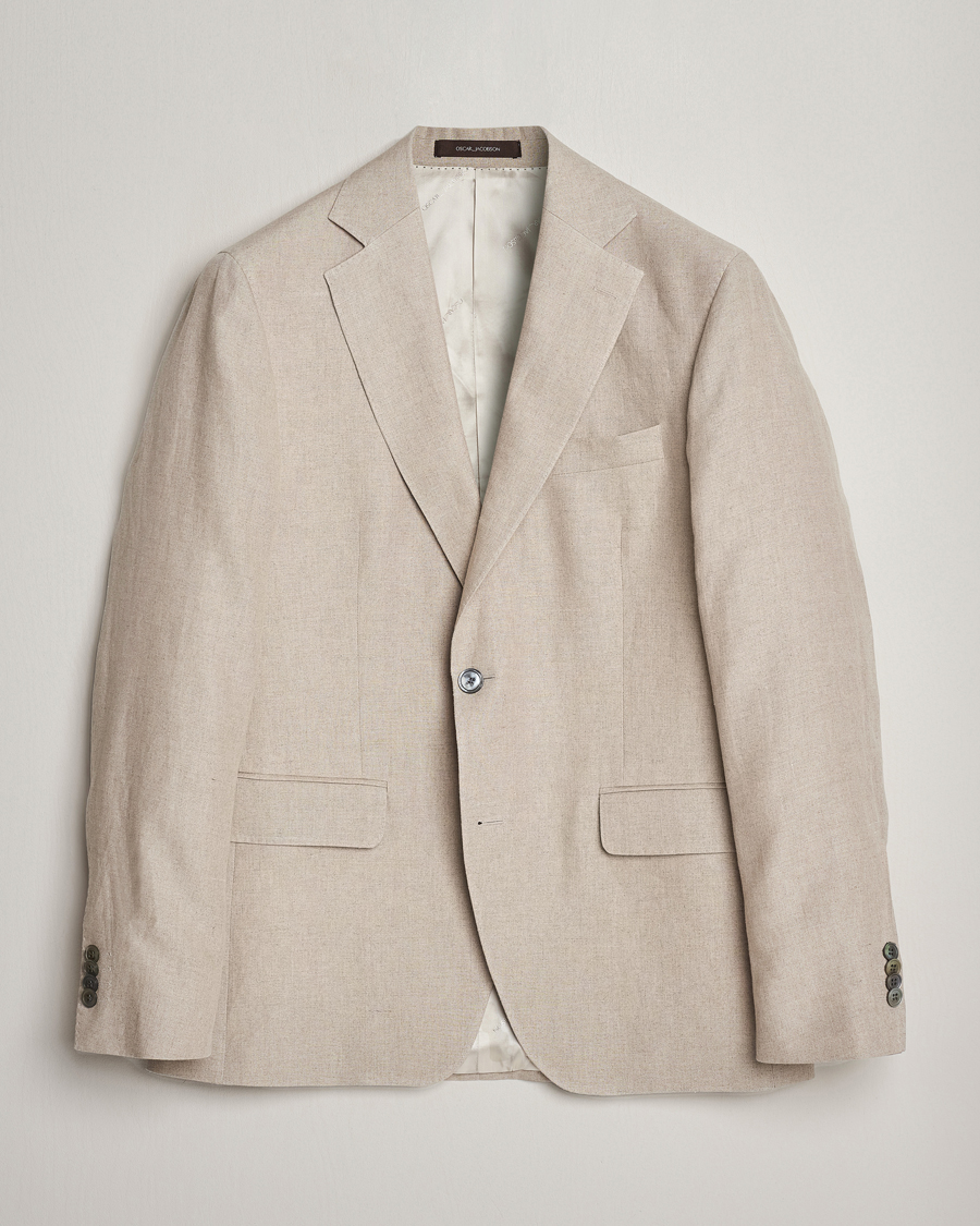 Herre | Blazere & jakker | Oscar Jacobson | Fogerty Linen Blazer Beige