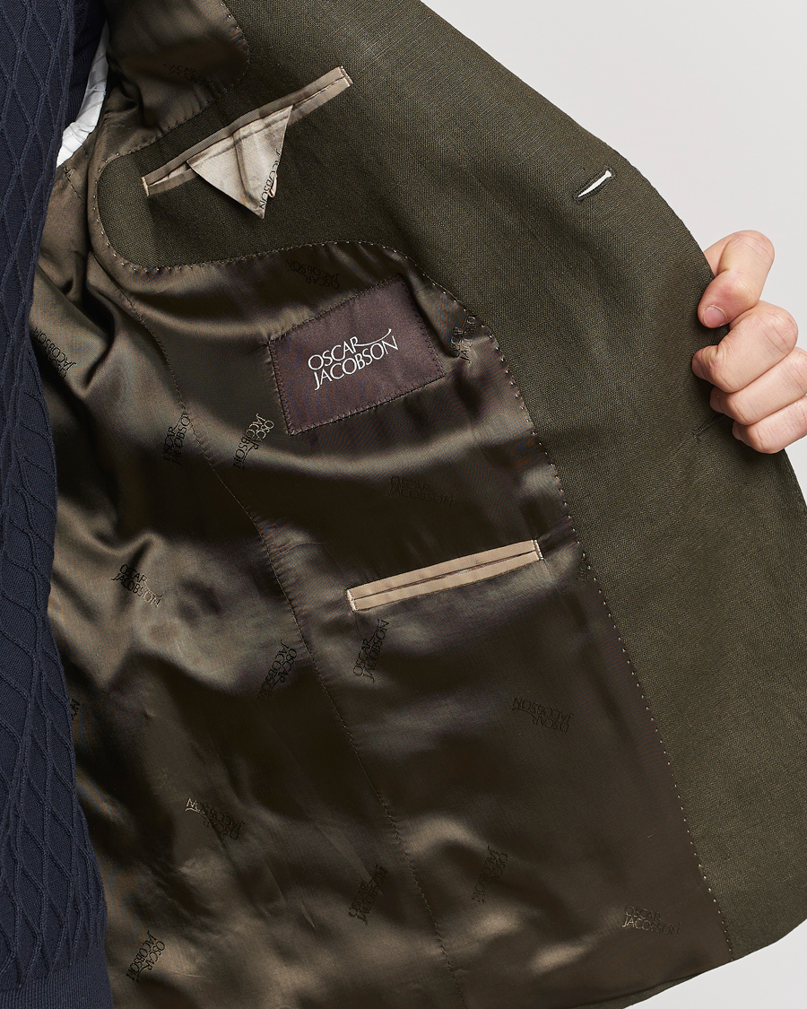 Herre | Blazere & jakker | Oscar Jacobson | Fogerty Linen Blazer Olive
