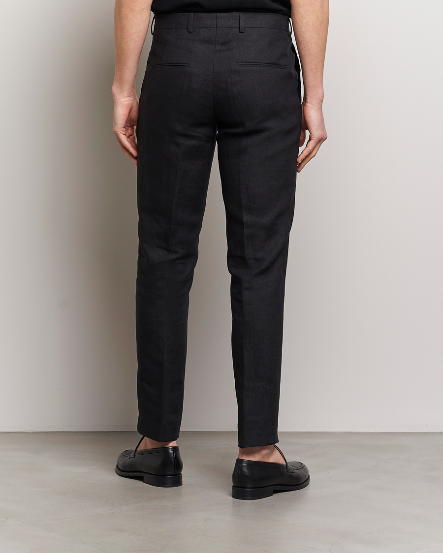Herre | Bukser | Oscar Jacobson | Denz Linen Trousers Black