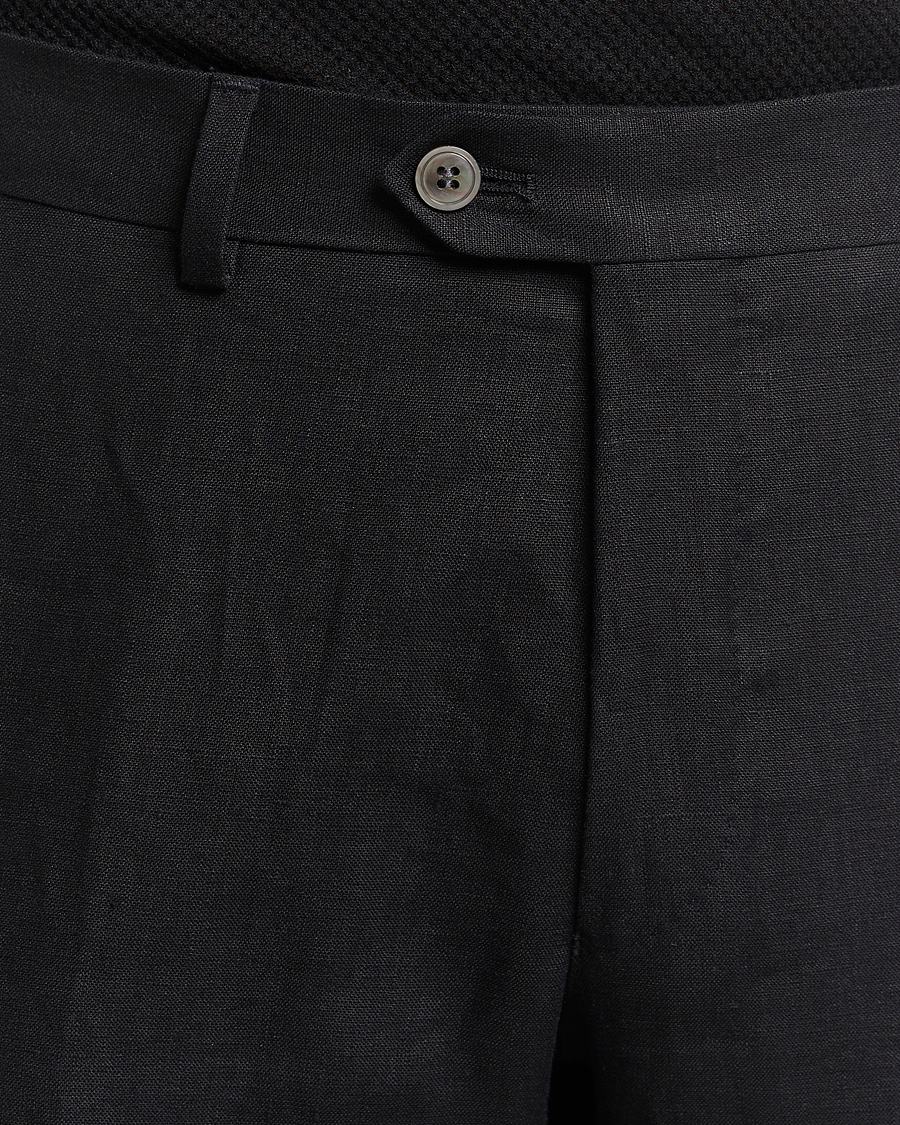 Herre | Bukser | Oscar Jacobson | Denz Linen Trousers Black