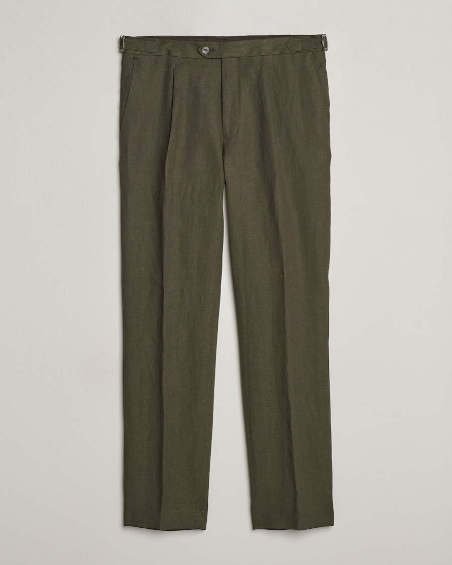 Herre |  | Oscar Jacobson | Delon Linen Trousers Olive