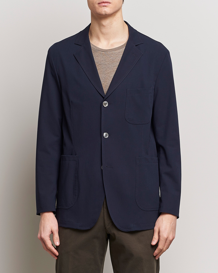 Herre | Bomuldsblazer | Oscar Jacobson | Faber Stretch Blazer Navy