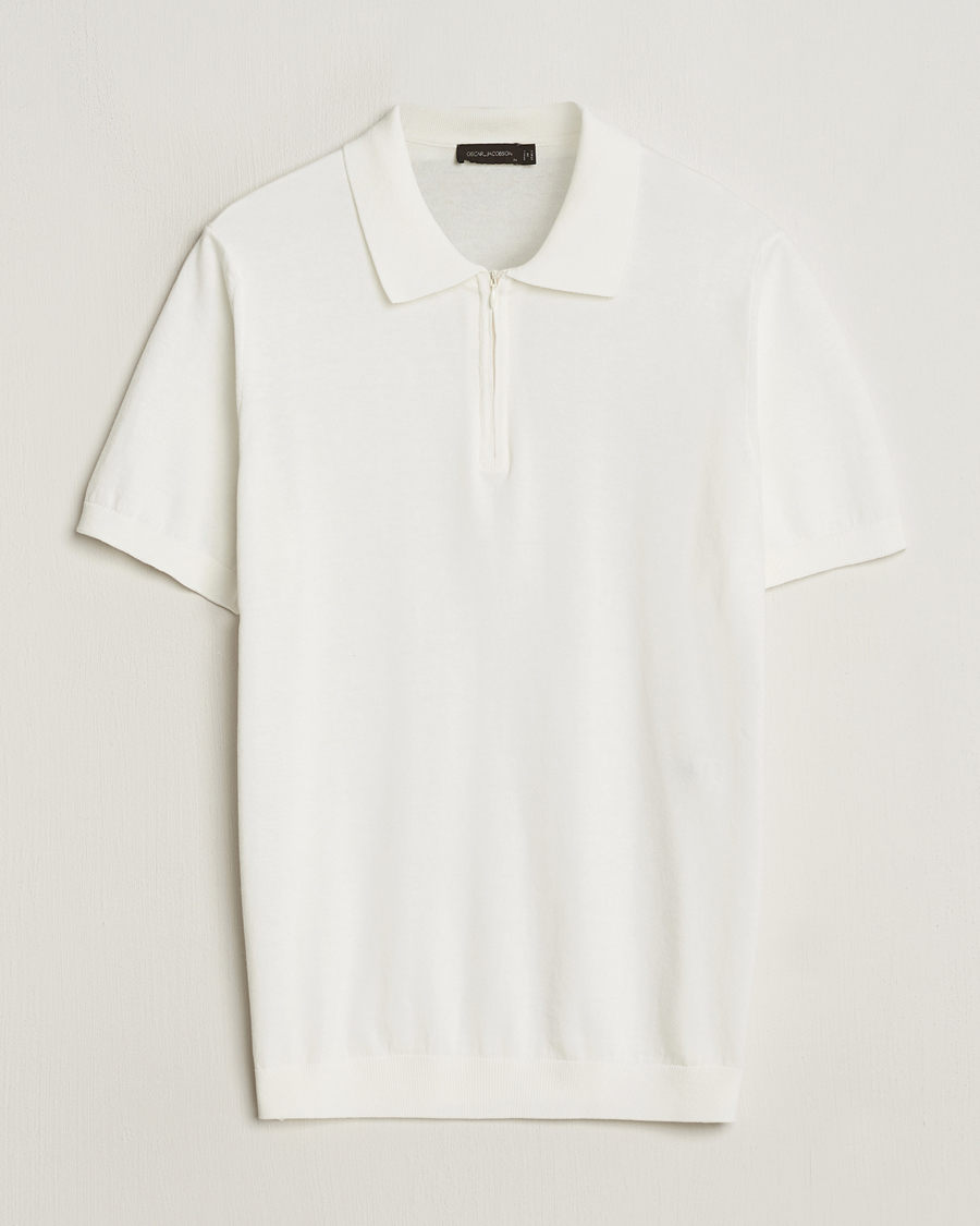 Herre | Polotrøjer | Oscar Jacobson | Otto Short Sleeve Zip Polo White