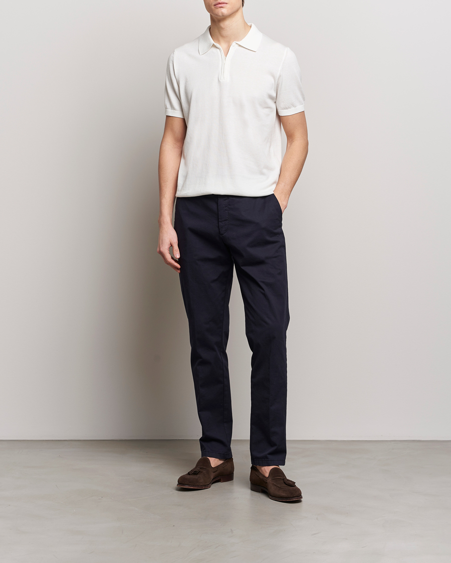 Herre | Polotrøjer | Oscar Jacobson | Otto Short Sleeve Zip Polo White