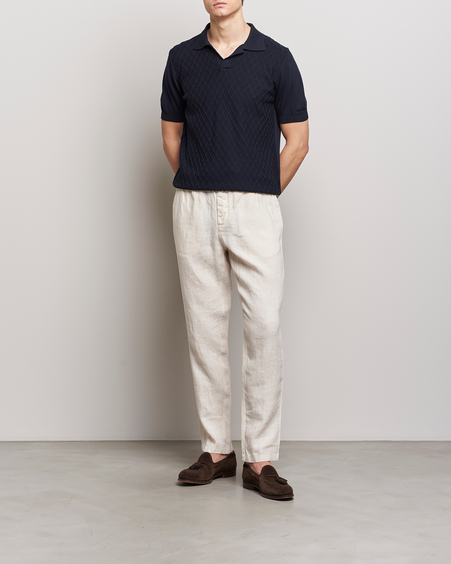 Herre | Polotrøjer | Oscar Jacobson | Mirza Structured Cotton Polo Navy