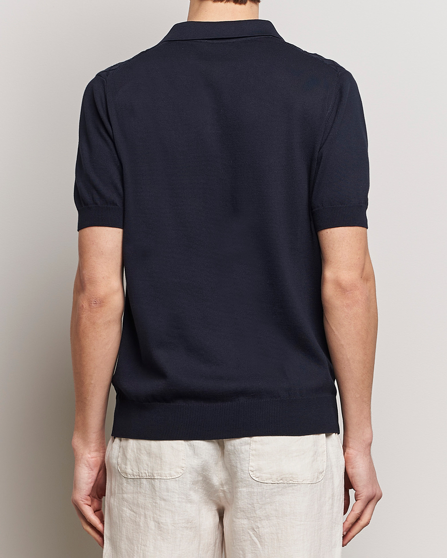 Herre | Polotrøjer | Oscar Jacobson | Mirza Structured Cotton Polo Navy
