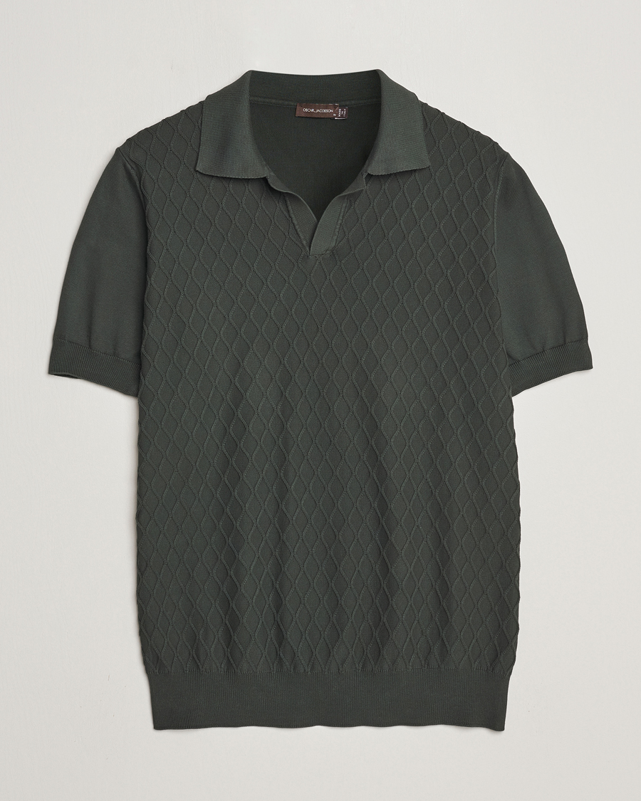 Herre | Polotrøjer | Oscar Jacobson | Mirza Structured Cotton Polo Olive