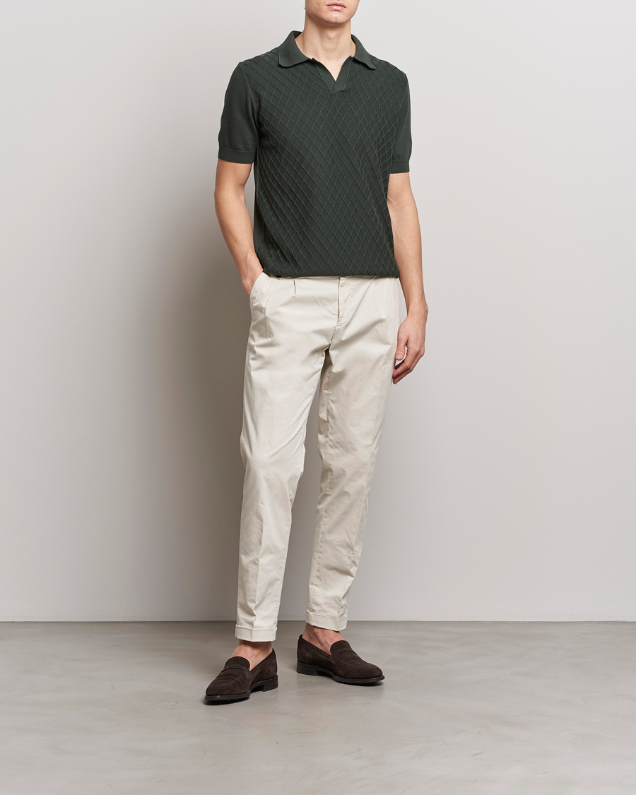 Herre | Polotrøjer | Oscar Jacobson | Mirza Structured Cotton Polo Olive