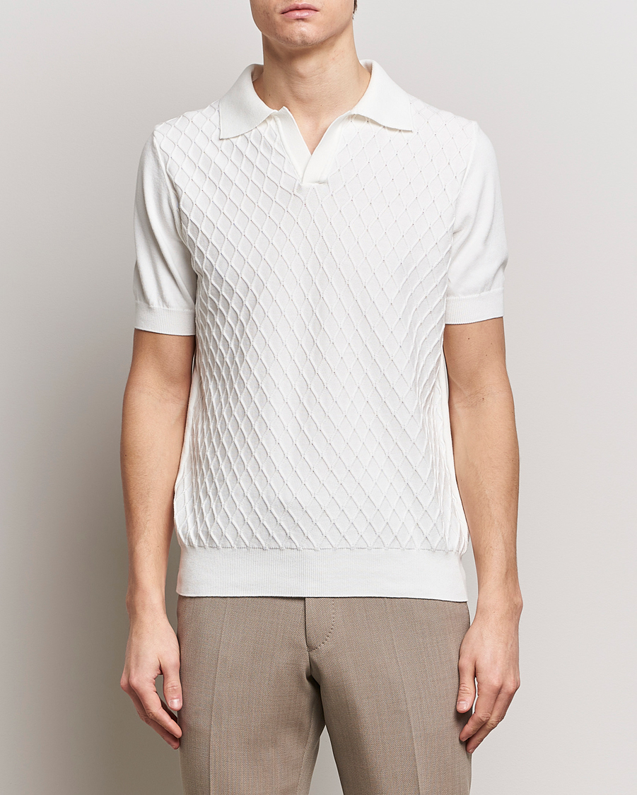 Herre | Polotrøjer | Oscar Jacobson | Mirza Structured Cotton Polo White