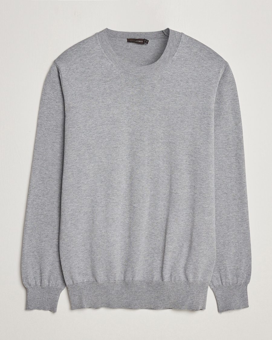 Herre | Trøjer | Oscar Jacobson | Valdemar Cotton Crew Neck Light Grey
