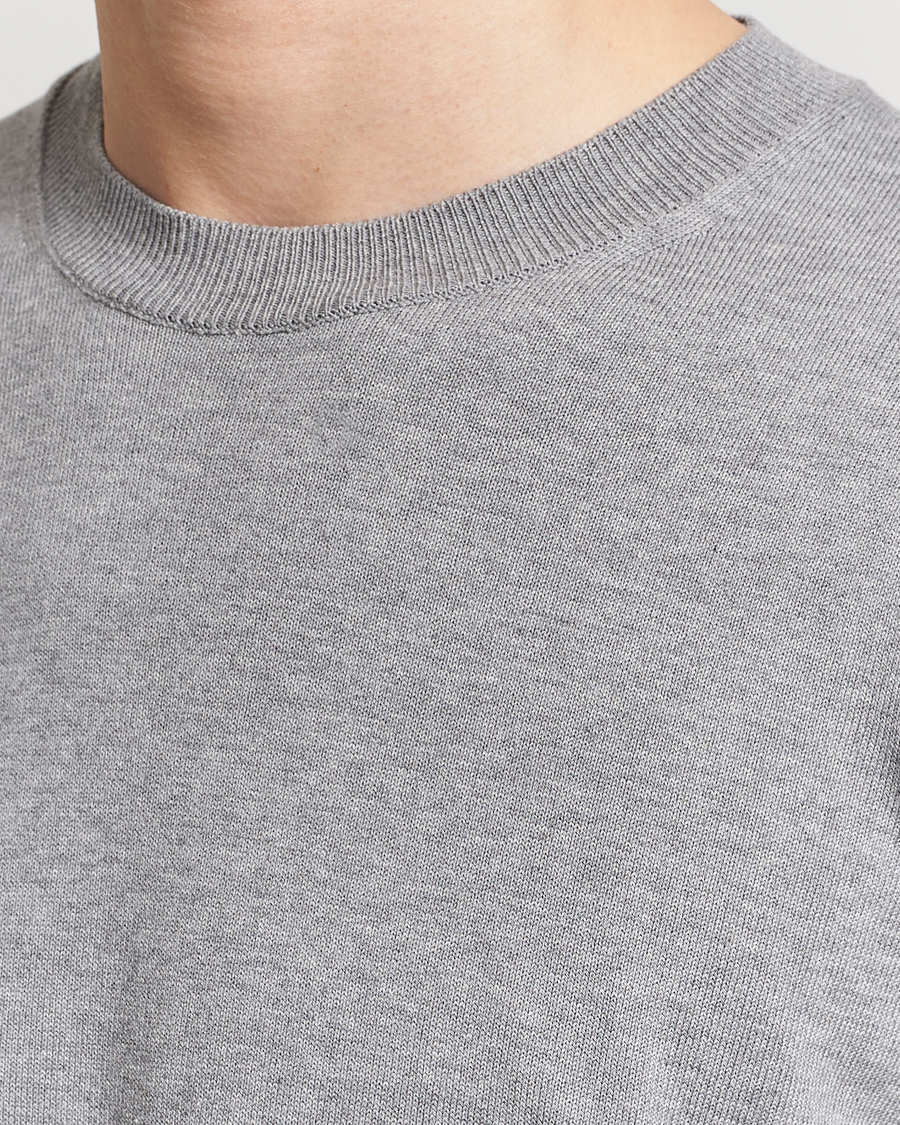 Herre | Trøjer | Oscar Jacobson | Valdemar Cotton Crew Neck Light Grey