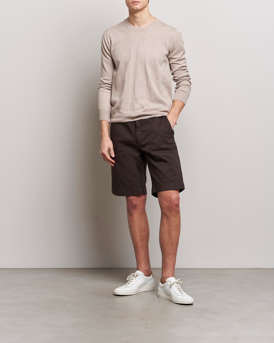 Herre | Trøjer | Oscar Jacobson | Valdemar Cotton Crew Neck Beige