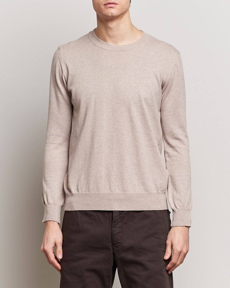 Men |  | Oscar Jacobson | Valdemar Cotton Crew Neck Beige