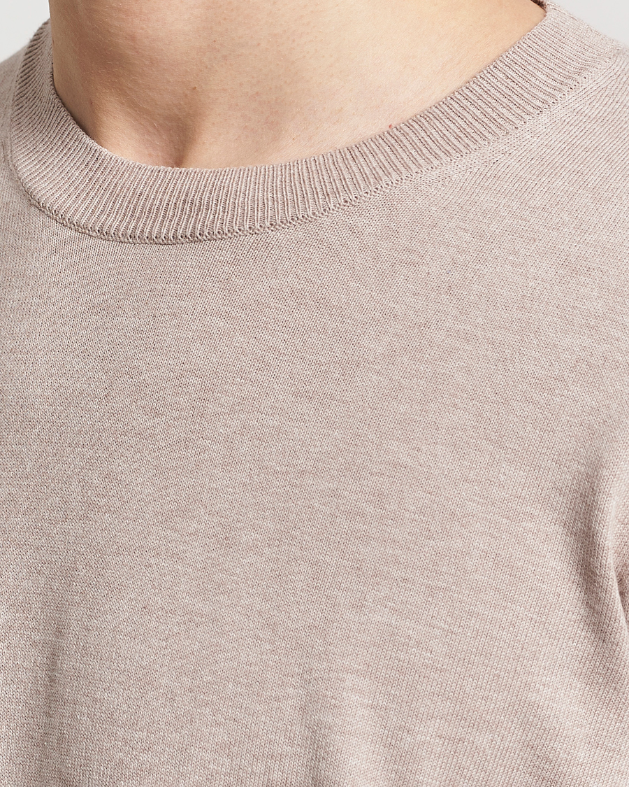 Herre | Trøjer | Oscar Jacobson | Valdemar Cotton Crew Neck Beige