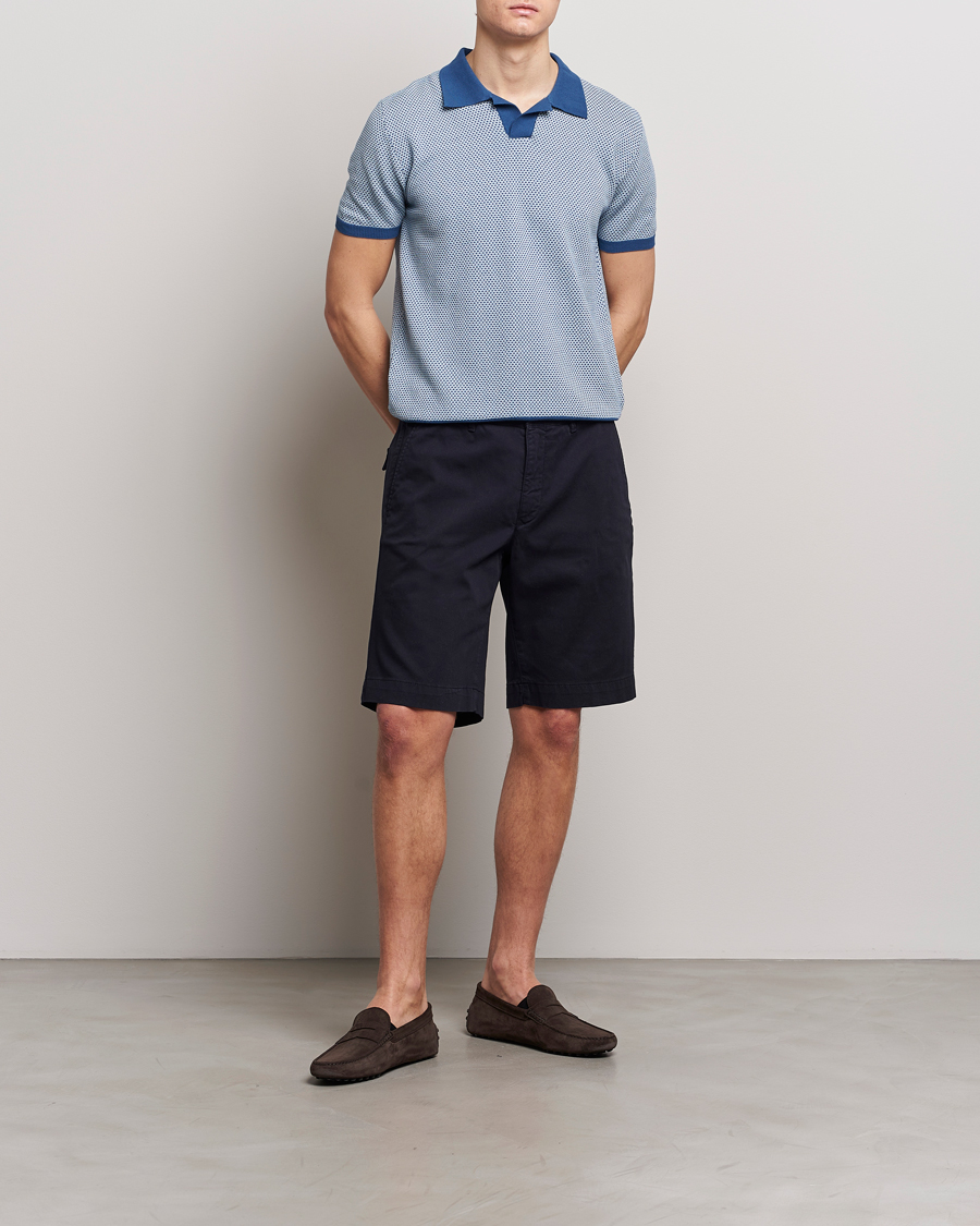 Herre | Polotrøjer | Oscar Jacobson | Dalius Structured Cotton Polo Blue