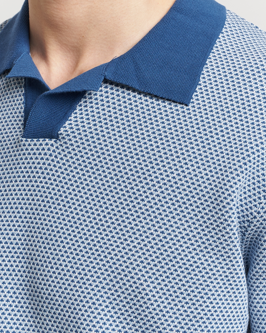 Herre | Polotrøjer | Oscar Jacobson | Dalius Structured Cotton Polo Blue