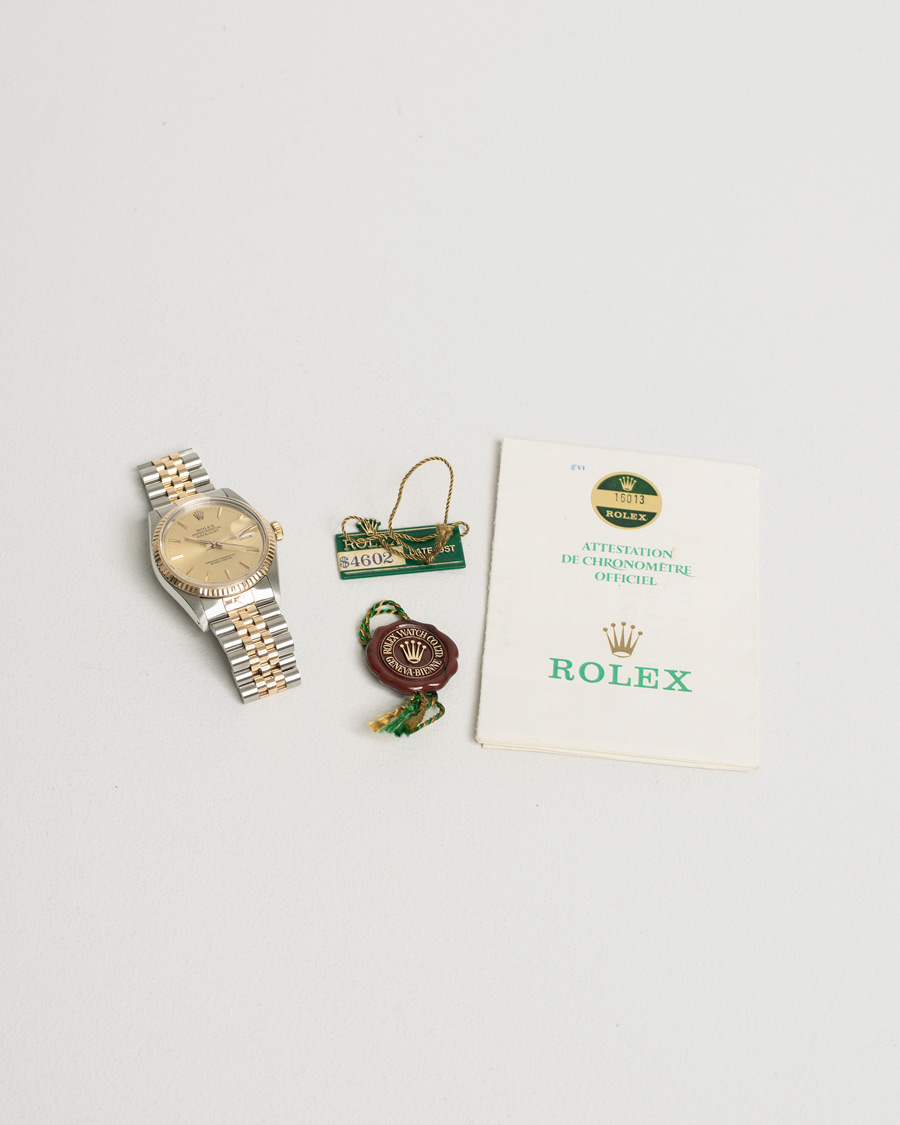 Herre | Rolex Pre-Owned Datejust 16013 Oystert Perpetual G/S Silver | Rolex Pre-Owned | Datejust 16013 Oystert Perpetual G/S Silver