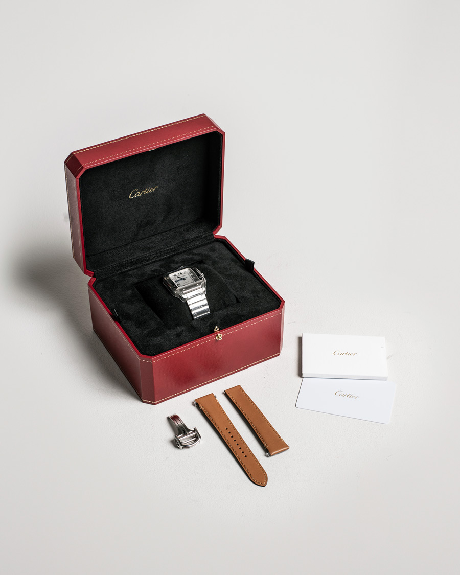 Herre | Cartier Pre-Owned Santos De Cartier WSSA0029 Steel White Silver | Cartier Pre-Owned | Santos De Cartier WSSA0029 Steel White Silver