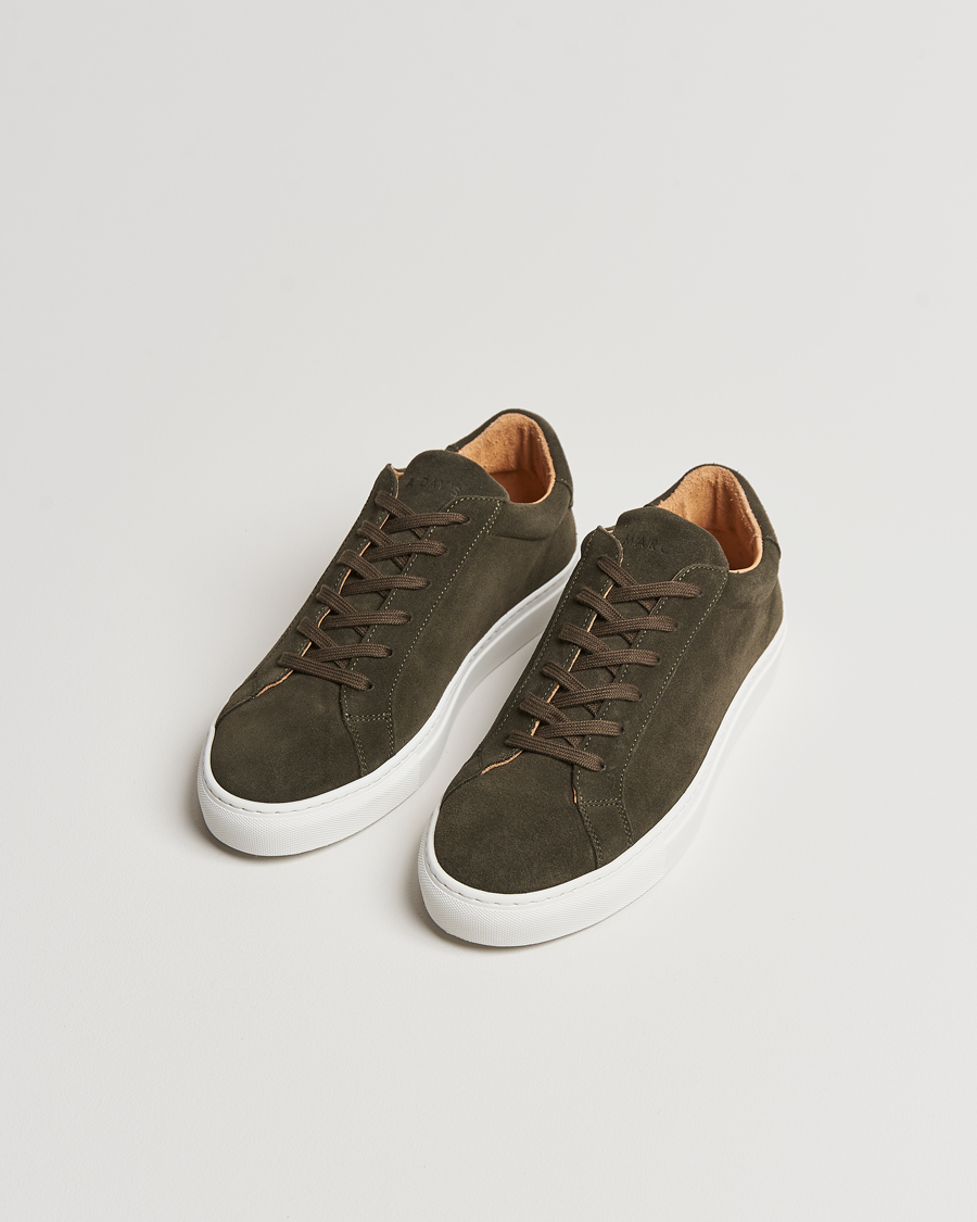 Herre | A Day's March | A Day's March | Suede Marching Sneaker Dark Olive