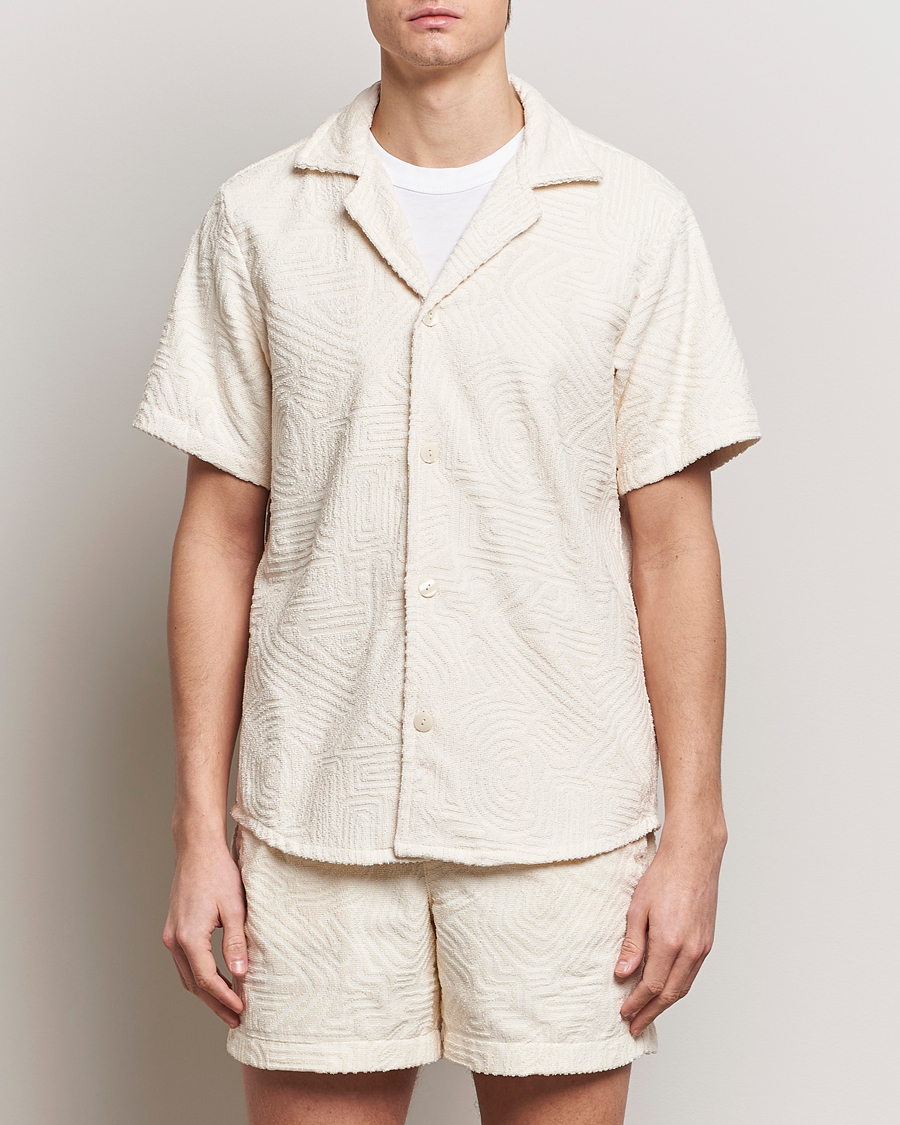 Herre |  | OAS | Terry Cuba Short Sleeve Shirt Cream Golconda