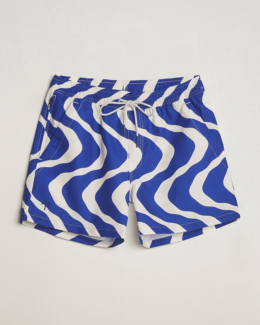 Herre | Badebukser | OAS | Printed Swimshorts Blue Rippling