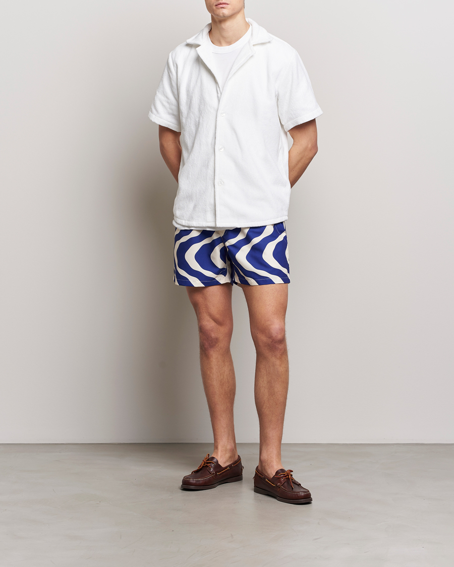 Herre | Badebukser | OAS | Printed Swimshorts Blue Rippling