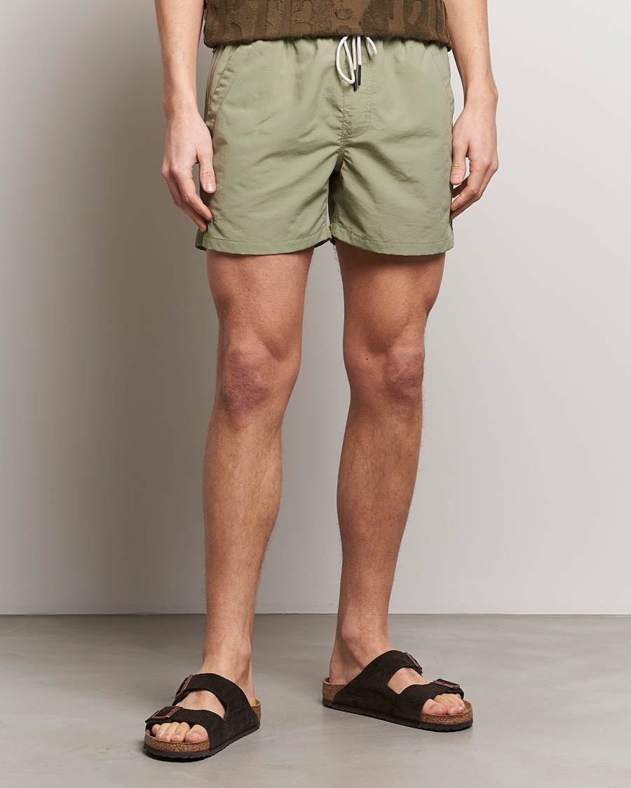 Herre | Badebukser med snøre | OAS | Plain Swimshorts Green