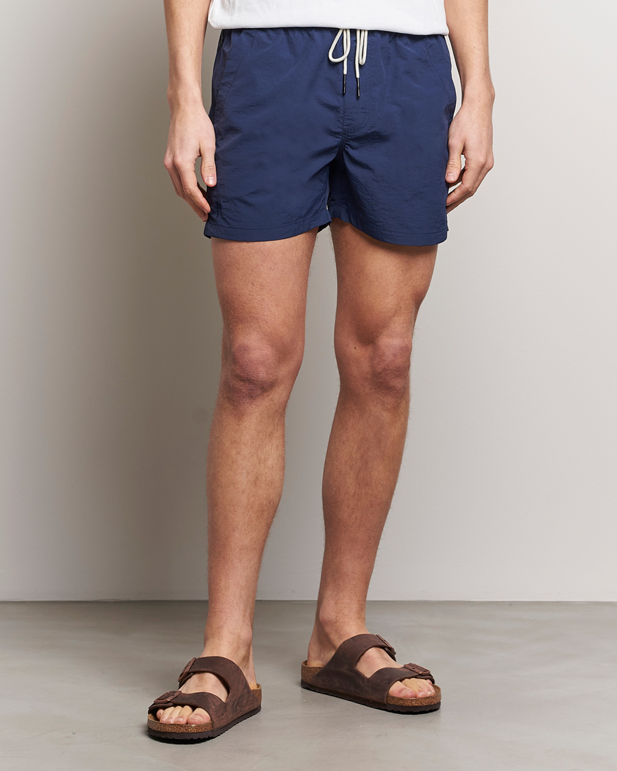 Herre | Badebukser med snøre | OAS | Plain Swimshorts Navy