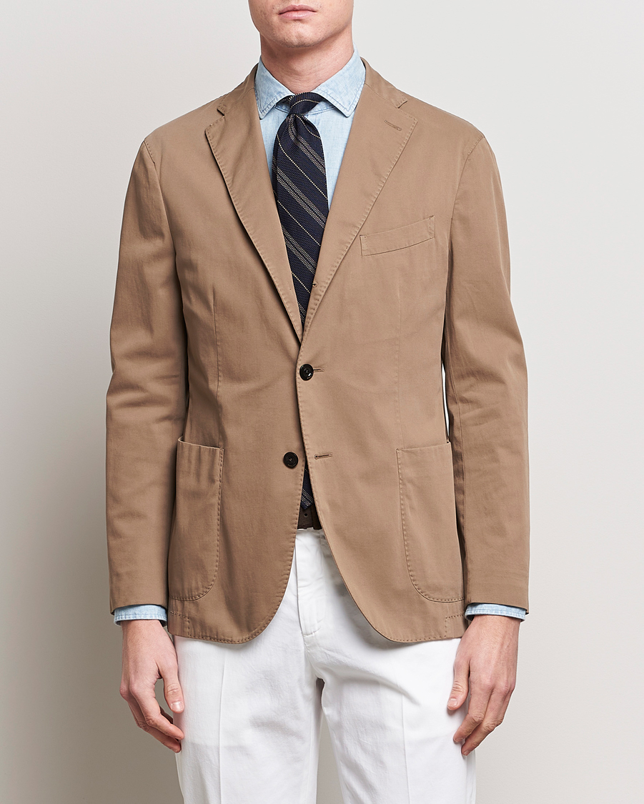 Herre | Italian Department | Boglioli | K Jacket Cotton Stretch Blazer Beige