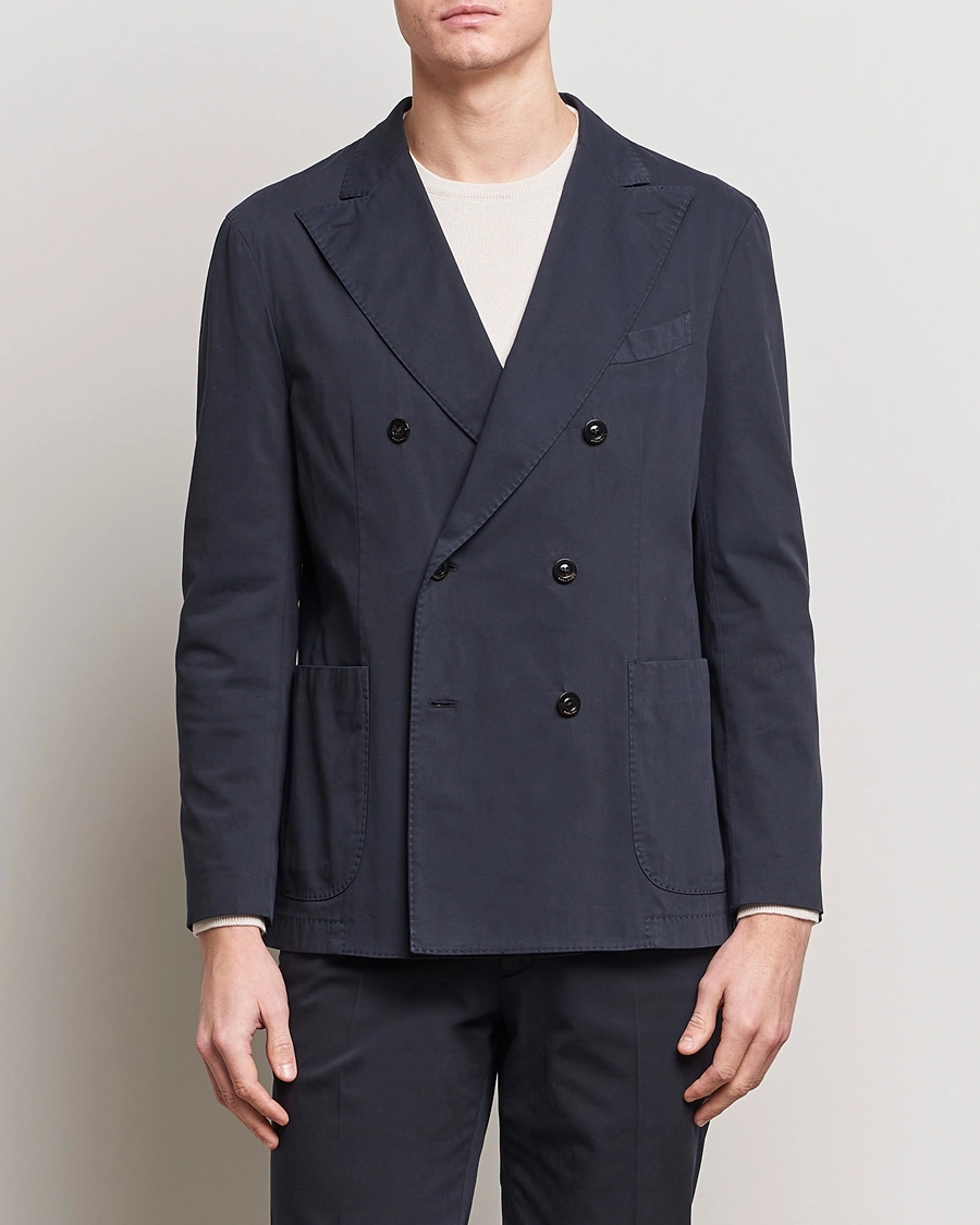 Herre | Blazere & jakker | Boglioli | K Jacket Double Breasted Cotton Blazer Navy