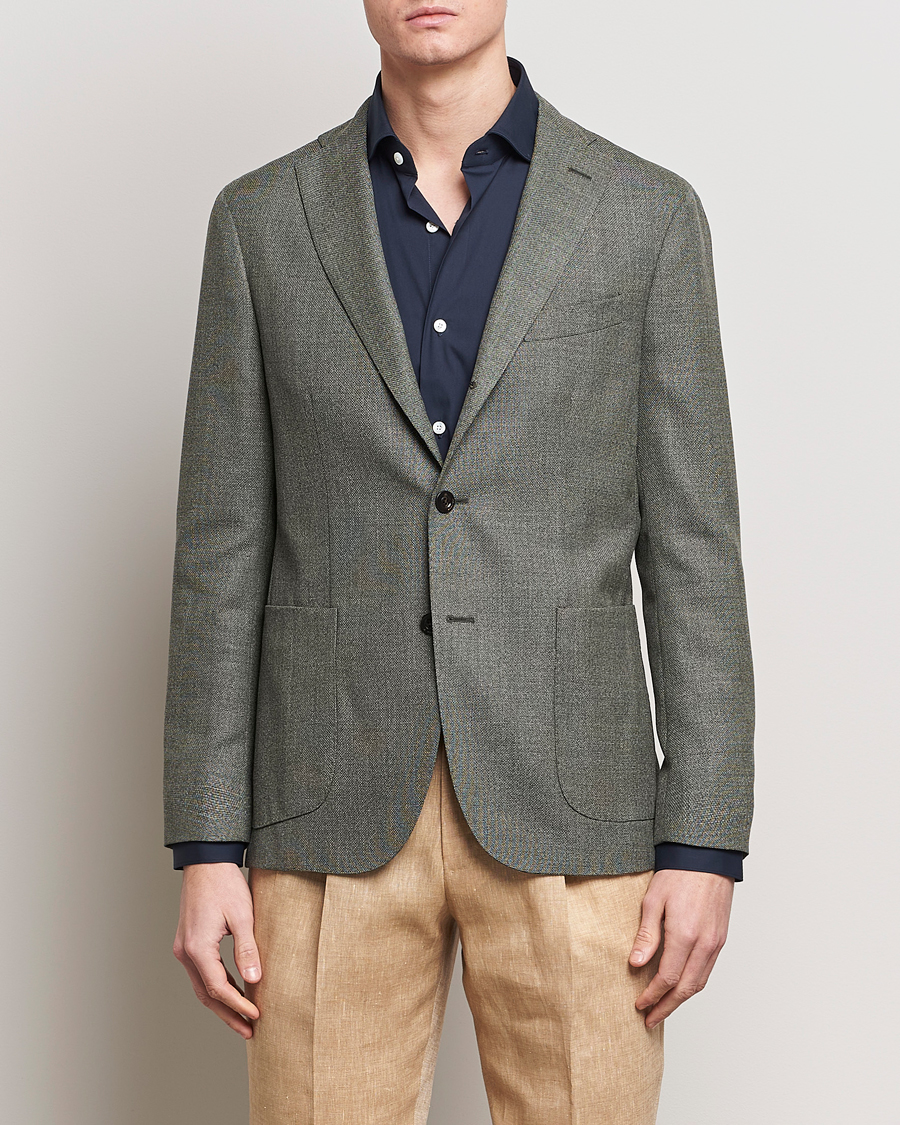 Herre | Italian Department | Boglioli | K Jacket Wool Hopsack Blazer Sage Green