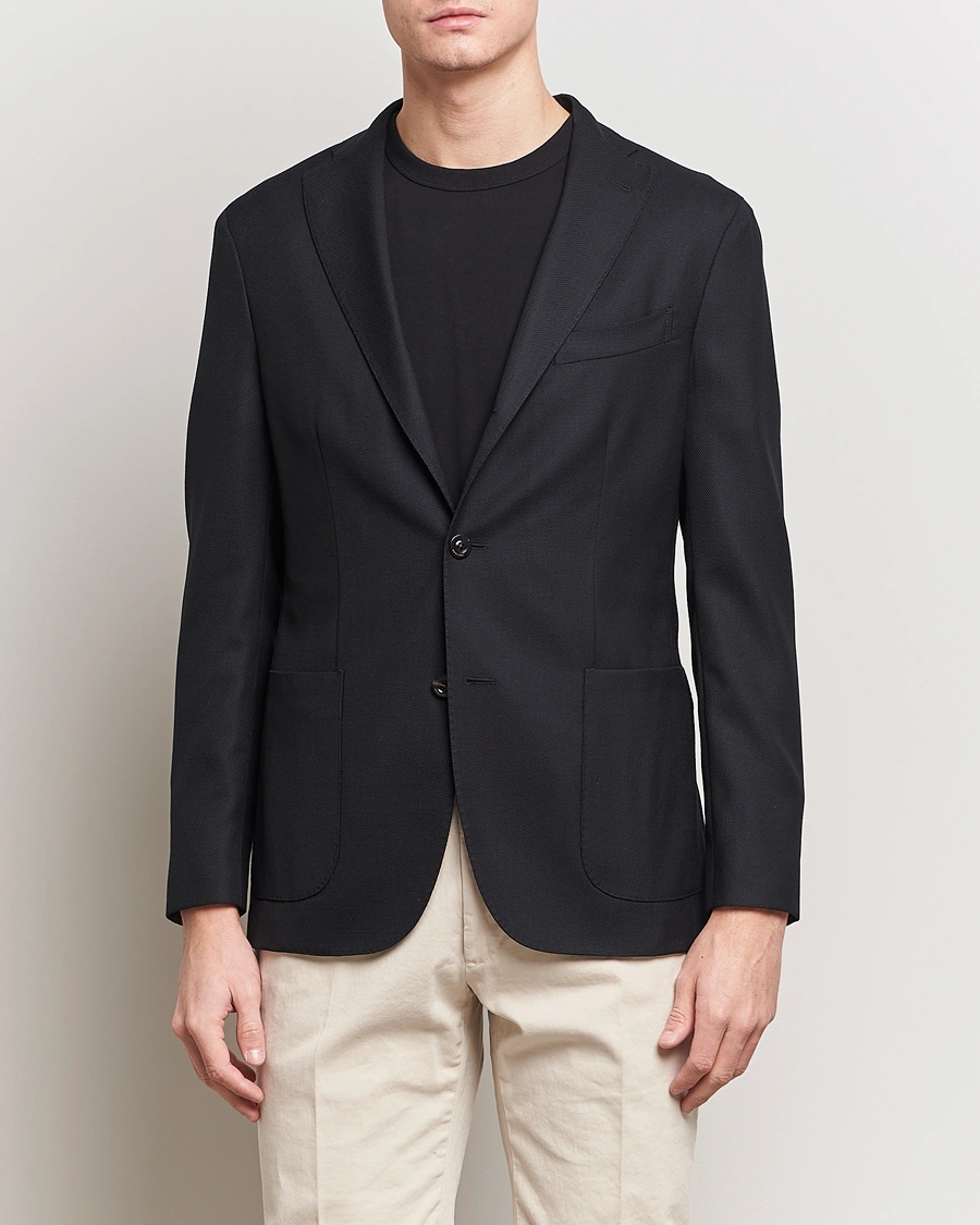 Herre | Tøj | Boglioli | K Jacket Wool Hopsack Blazer Black