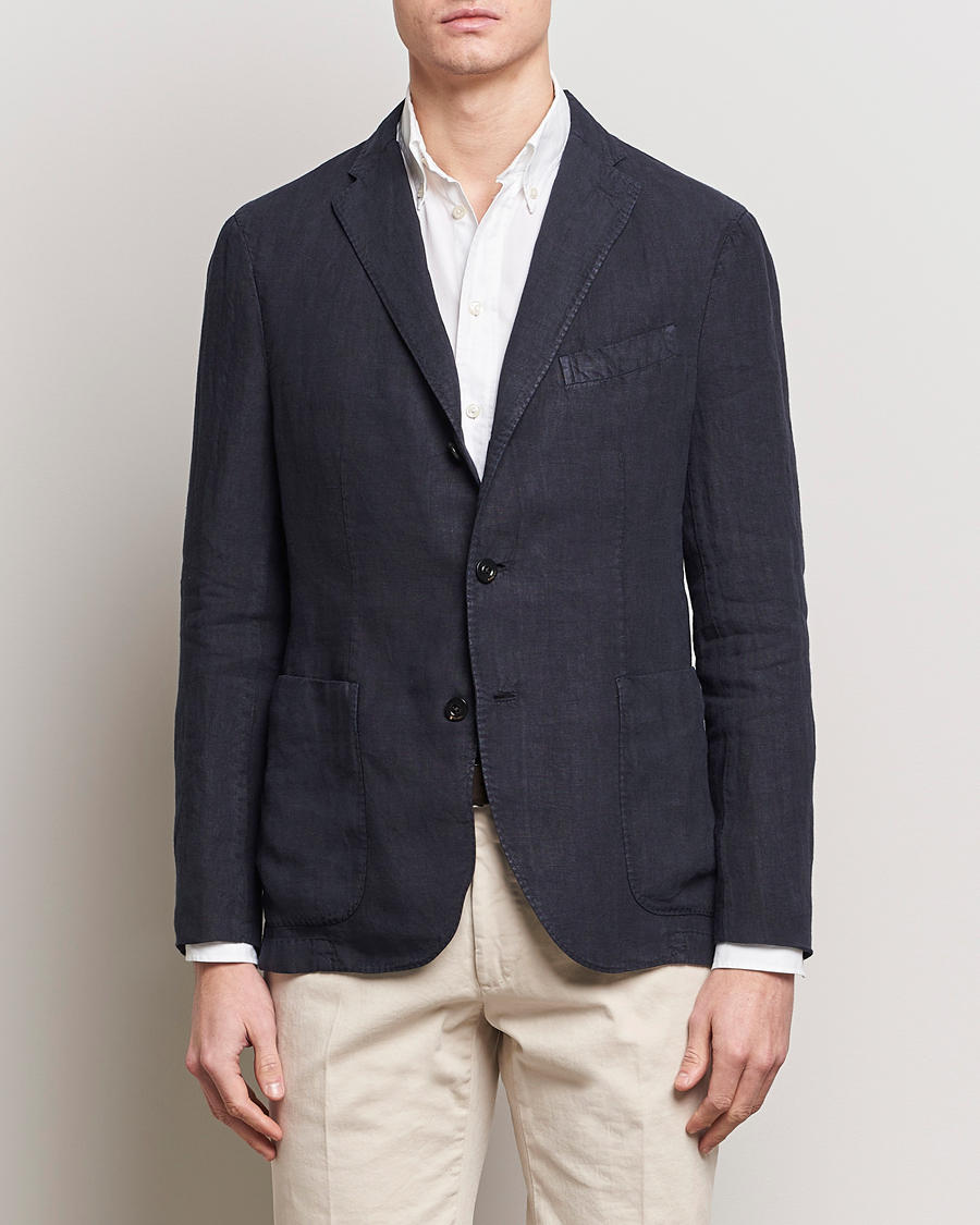 Herre | Italian Department | Boglioli | K Jacket Linen Blazer Navy