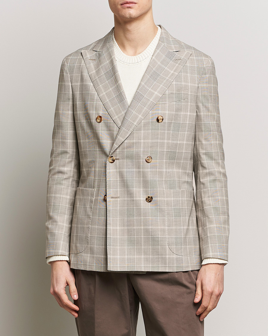 Herre | Tøj | Boglioli | K Jacket Prince Of Wales Blazer Light Beige